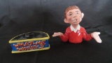 MAD, Alfred E Neuman, ceramic salt and pepper shakers, as pictured