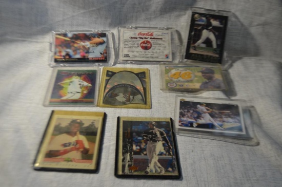 Cards 9 Baseball (2) McGwire, (2) Thomas, (1) Griffey Jr, (1) Maddux, (1) Guerrero, (1) Bonds, (1)