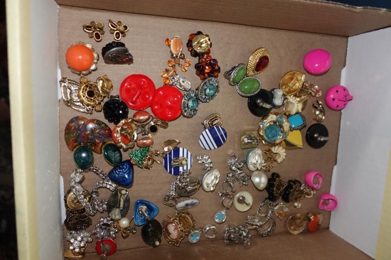 Large Quantity of Clip on Earrings as Pictured