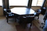Vintage Kitchen Table & (4) Rolling Chairs