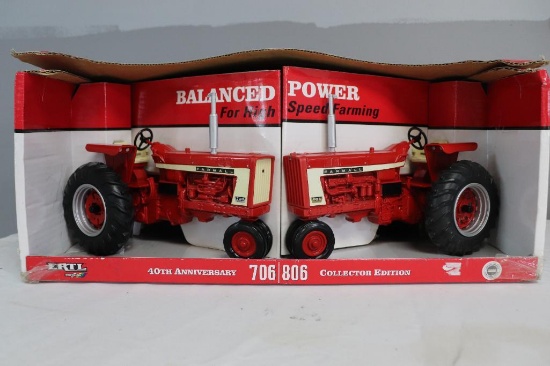 Ertl 40th Anniversary Edition Farmall 706 and 806 1/16 Scale Die-Cast