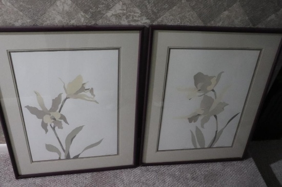 (2) Modern Orchid Paintings