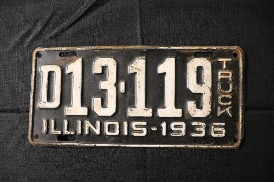 Illinois-1936 Metal License Plate