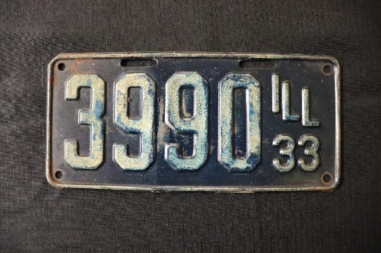 Illinois 33 Metal License Plate