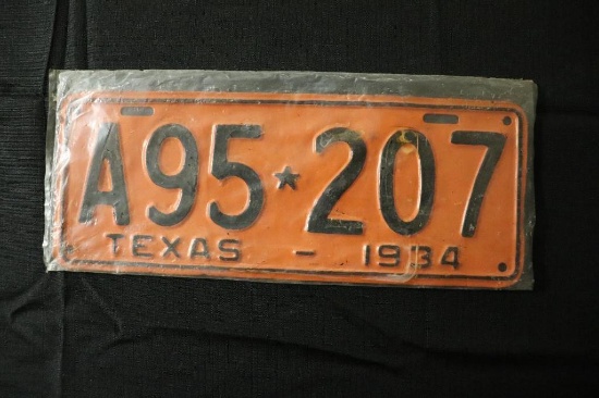 Texas-1934 Metal License Plate