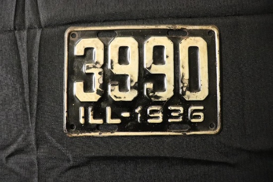 Illinois 1936 Metal License Plate