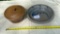 LOT OF 2 - 2005 MAPLE CITY COVERED CASSEROLE & 2003 ROWE POTTERY WORKS BOWL