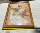 VINTAGE BIRD OF PARADISE FRAMED PICTURE