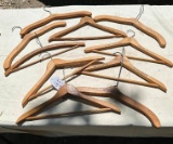 VINTAGE ADVERTISING WOOD CLOTHES HANGERS