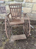 ANTIQUE WOODEN CHILD'S WHEEL CHAIR