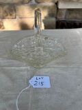 VINTAGE CLEAR GLASS STARDUST & SQUARE BASKET