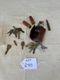 GROUP INCLUDING OLD KEYS, PAPER SHOTGUN SHELLS & MORE