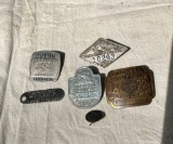 OLD LOT OF ILLINOIS CHAUFFEUR BADGES 1922, 1924, 1925, 1944, RED CROSS PINBACK & MORE