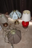 3 Table Lamps and a hanging lamp