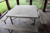 Poly Picnic Table with metal legs