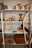 Contents of Shelf Including popcorn makers, picnic basket etc.