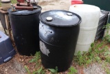 (3) 55 Gallon Plastic Barrels