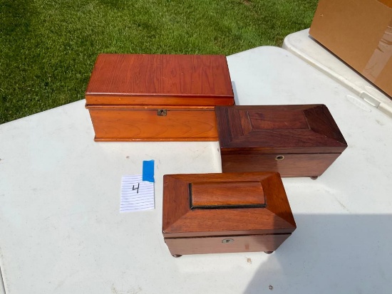 Wood trinket boxes
