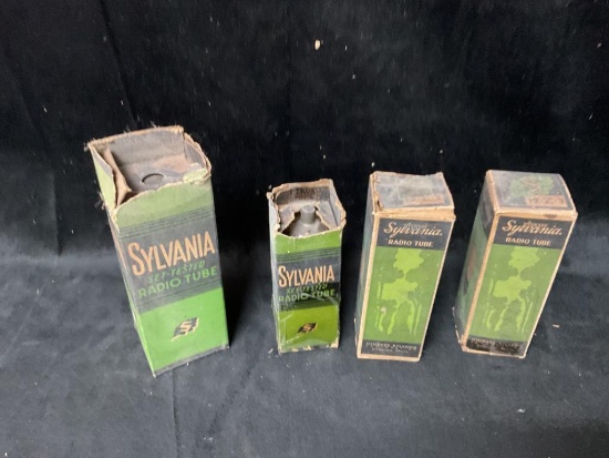 LOT OF 4 VINTAGE SYLVANIA RADIO TUBES INCLUDING 12Z3, 81 & 2B7