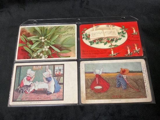 LOT OF VINTAGE POSTCARDS INCLUDING CHRISTMAS & MORE