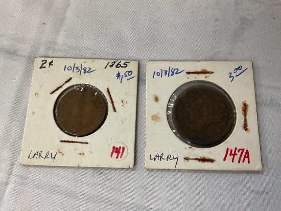 1862 and 1865 LARGE CENT