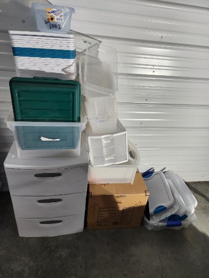 Quantity of totes and plastic organizer