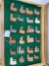 SHOWCASE WITH 24 CLAY PIPES-MOSTLY OHIO MADE-NO SHIPPING