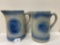 PAIR OF BLUE AND WHITE COW PITCHERS-NO SHIPPING