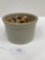 1 LB. BUTTER CROCK WITH CLAY MARBLES-NO SHIPPING
