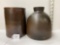 PAIR OF BROWN JARS-NO SHIPPING