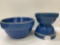 3 WHITE HALL LINCOLN DRAPE BOWLS-ONE LARGE & TWO SMALL & ONE WHITE HALL LOW SAW TOOTH BOWL-NO