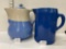 UHL BLUE PITCHER & BLUE AND WHITE PITCHER WITH LID-NO SHIPPING