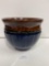 BLUE AND BROWN PLANTER-NO SHIPPING