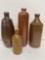 4 BROWN STONEWARE BOTTLES-NO SHIPPING