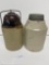 PAIR OF STONEWARE CANNING JARS-ONE MARKED MACOMB, IL-NO SHIPPING