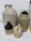 4 PIECES-ONE GAL JUG, CANNING JAR, MERCURY JUG AND BANK-NO SHIPPING
