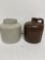 BROWN MACOMB JUG AND WHITE MACOMB JAR-NO SHIPPING