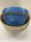 3 STONEWARE BOWLS-2 WHITE AND ONE MED SIZE LINCOLN DRAPE-NO SHIPPING
