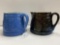 PAIR OF WHITE HALL SQUATTY PITCHERS-NO SHIPPING