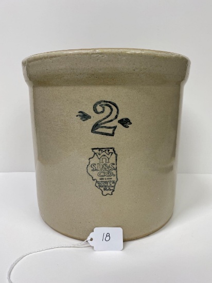 2 GAL WHITE HALL CROCK-NO SHIPPING