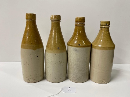 4 STONEWARE BOTTLES-NO SHIPPING