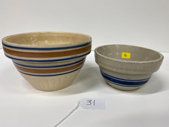 PAIR OF STONEWARE BOWLS 5 AND 6 INCH-NO SHIPPING