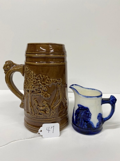 PAIR OF SLEEPY EYE PITCHERS-3 & 7 INCH-NO SHIPPING