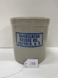 1/2 GAL WESTERN CROCK MARKED HASSELBECK CHEESE CO. BUFFALO, NY-NO SHIPPING