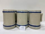 6 WESTERN STONEWARE MUGS-NO SHIPPING