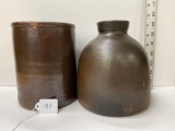 PAIR OF BROWN JARS-NO SHIPPING