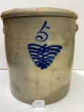 5 GAL SALT GLAZED CROCK-NO SHIPPING