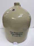 5 GAL JUG MARKED JOHN BARDENHEIER WINE & LIQUOR CO. ST. LOUIS, MO-NO SHIPPING