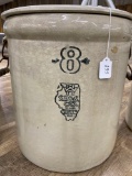 8 GAL WHITE HALL CROCK WITH LID-NO SHIPPING