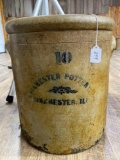 10 GAL SALT GLAZED COLCHESTER, ILL CROCK-NO SHIPPING